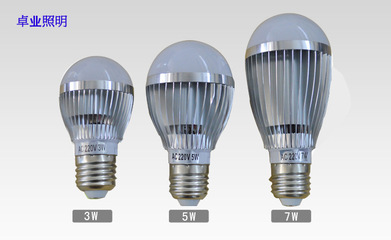 【LED球泡 7w 現(xiàn)貨 5730款LED光源 超亮LED工程款】價(jià)格,廠家,圖片,LED球泡燈,中山市卓業(yè)照明-